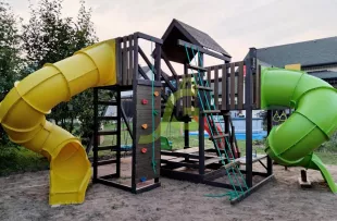 Детская площадка IgraGrad Панда Фани с балконом (две трубы)
