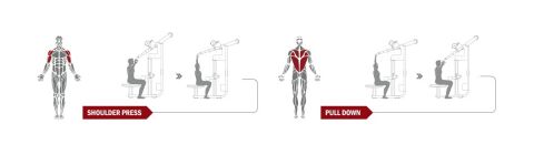 Силовой тренажер Spirit Fitness DWS103-U2 (Жим от плеч/верхняя тяга)