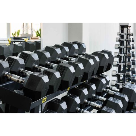 Гантель гексагональная обрезиненная PROFI-FIT 4 кг