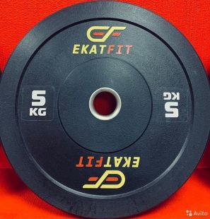 Диск бамперный EkatFit 5 кг (черный)
